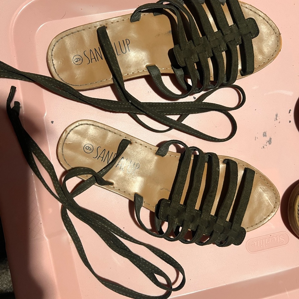 Women's Olive Green Gladiator Sandals